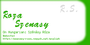 roza szenasy business card