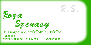 roza szenasy business card